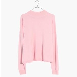 Madewell Cashmere Mockneck Sweater in Pink, XS